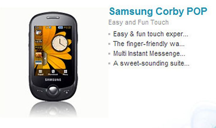 Samsung C3510 Corby Pop สัมผัสมาตรฐานใหม่มือถือทัช ถูกลงกว่าเดิม