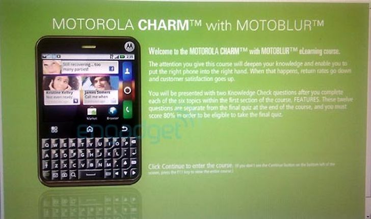 Motorola Charm แอนดรอยด์ดีไซน์ BB