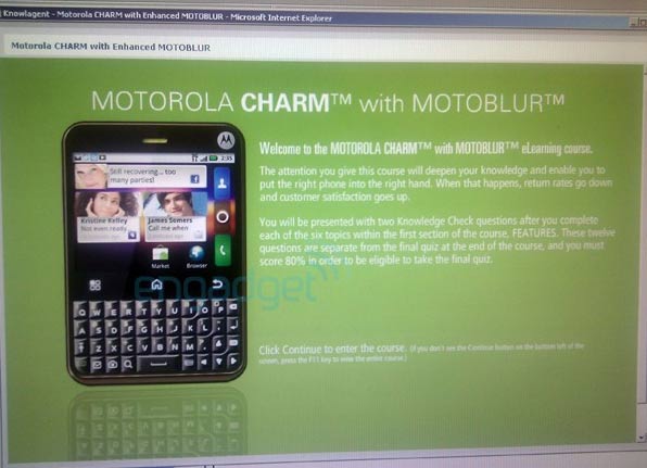 Motorola Charm แอนดรอยด์ดีไซน์ BB