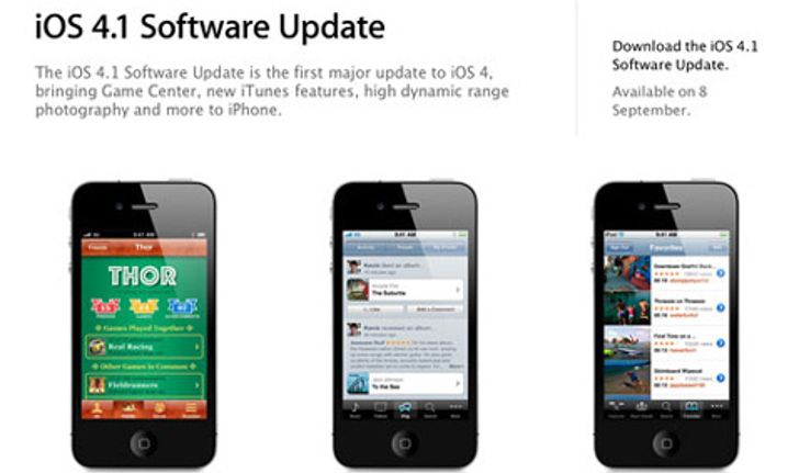 Apple เตรียมปล่อย iOS 4.1 ในวันที่ 8 นี้