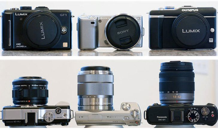 เปรียบเทียบ กล้องดิจิตอล Mirrorless : Panasonic GF1 - Olympus E-PL1 - Sony NEX-5, NEX-3