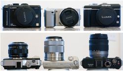เปรียบเทียบ กล้องดิจิตอล Mirrorless : Panasonic GF1 - Olympus E-PL1 - Sony NEX-5, NEX-3