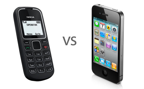 เปรียบมวย! Nokia 1280 vs. iPhone 4 ใครชนะ!?