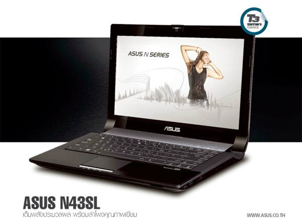 ASUS N43SL เต็มพลังประมวลผล พร้อมลำโพงคุณภาพเยี่ยม