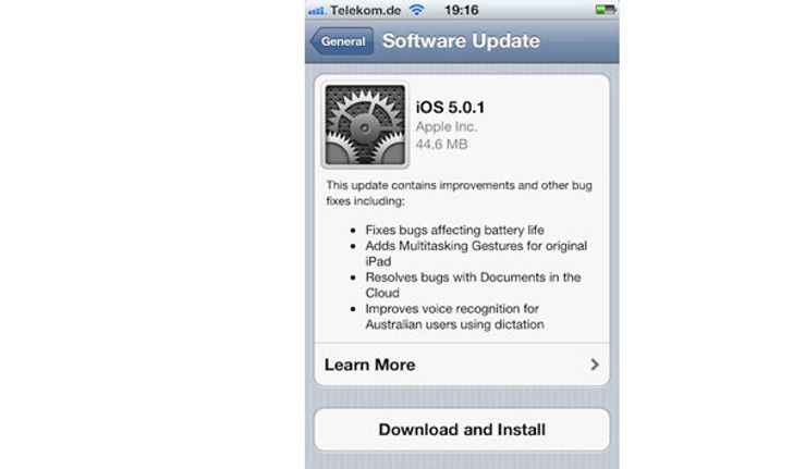 Apple ปล่อย iOS 5.0.1 ให้ iPhone, iPad, iPod Touch อัพเดทแบบไร้สายได้แล้ววันนี้!