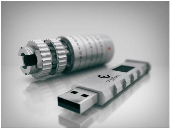 Crypteks USB แฟลชไดร์ฟดีไซน์สุดเท่ถอดรหัสฮาร์ดแวร์เพื่อใช้งาน