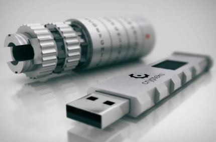Crypteks USB แฟลชไดร์ฟดีไซน์สุดเท่ถอดรหัสฮาร์ดแวร์เพื่อใช้งาน
