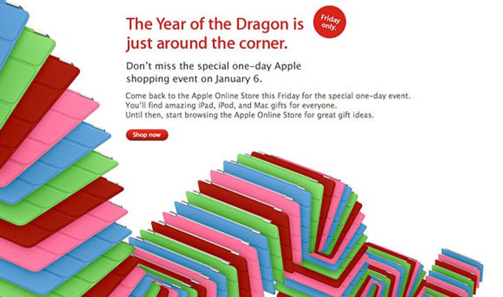 Apple Online Store ประเทศไทยเตรียมจัดงานวันลดราคาฉลองปีมังกร 6 มกราคมนี้