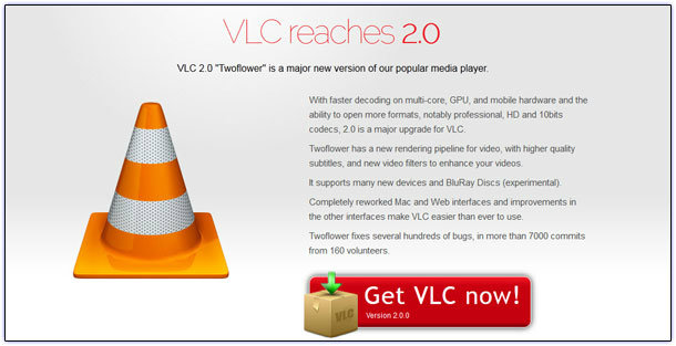 Vlc 2.0 โปรแกรมเล่นวิดีโอยอดฮิต รองรับ Blu-Ray