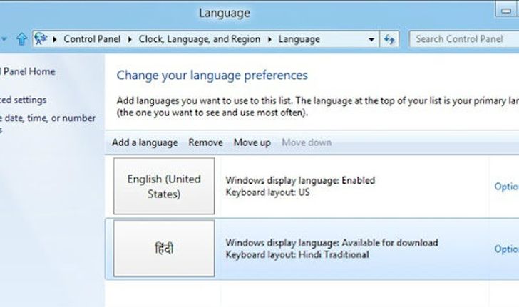 Windows 8 สามารถดาวน์โหลด Language Pack ได้ทั้งหมด 109 ภาษา