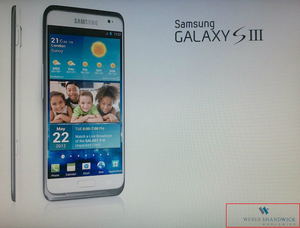 บริษัทพีอาร์ ทำภาพ Samsung Galaxy S3 หลุด