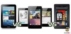 เปรียบเทียบ Nexus 7 vs Samsung Galaxy Tab 2 (7.0) และ Amazon Kindle Fire