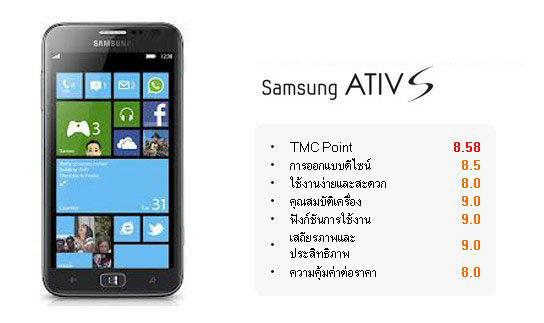 รีวิวโทรศัพท์มือถือ Samsung ATIV S Review
