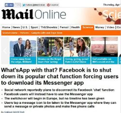 "เฟซบุ๊คเตรียมโละแชท WhatsApp แล้ว ให้ใช้"Messenger"แทน