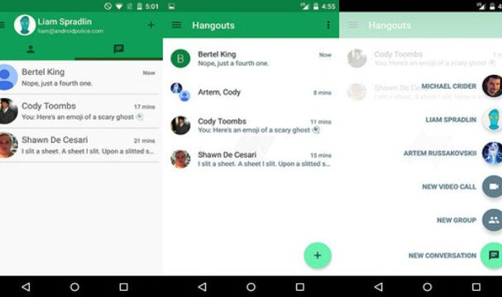 หลุดภาพ Hangouts เวอร์ชัน 4.0 เปลี่ยนเลย์เอาท์ใหม่หมด