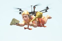 ไม่เชื่อก็ต้องเชื่อ หนุมาน บินได้ เพราะหุ่น Drone