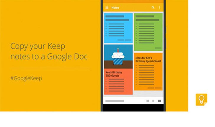 Google Keep เพิ่มความสามารถคัดลอกข้อความเข้า Google Docs ใน Android