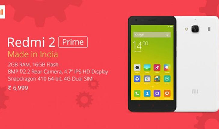 Xiaomi เปิดตัว Redmi 2 Prime ราคาเบา ๆ พร้อมขายในอินเดีย