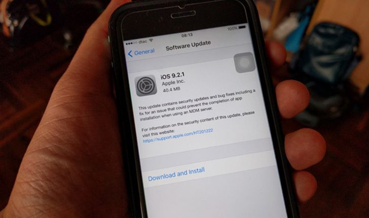 Apple ส่ง iOS 9.2.1 เวอร์ชั่นใหม่แก้ไขเล็กน้อยก่อนปรับใหญ่ใน iOS 9.3