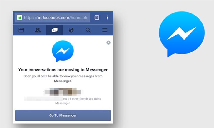 Facebook กลับมาบังคับให้โหลดแอปส์ Messenger เมื่อสนทนาผ่านเว็บบนมือถือ