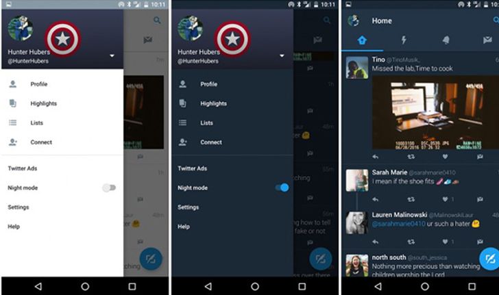 Twitter เพิ่มฟีเจอร์โหมดกลางคืน บนเวอร์ชั่น แอนดรอย