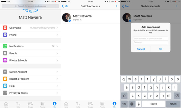 มาแล้วFacebook Messenger เปิดให้เล่นหลาย account บน iOS ได้แล้ว