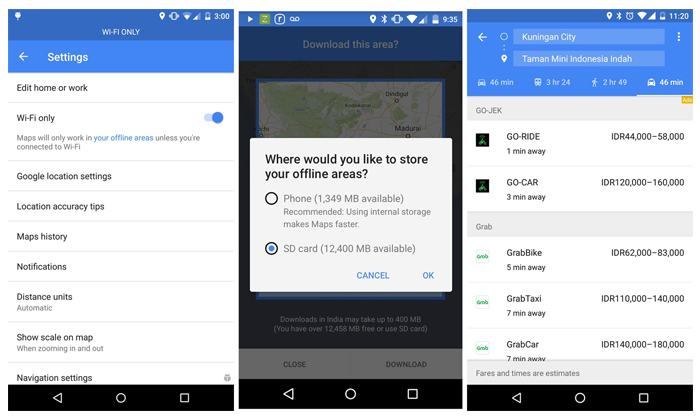 Google Maps เพิ่มฟีเจอร์เชื่อมต่อ WiFi และ บันทึกแผนที่ลง Micro SD ให้กับ Android