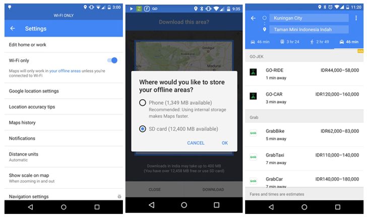 Google Maps เพิ่มฟีเจอร์เชื่อมต่อ WiFi และ บันทึกแผนที่ลง Micro SD ให้กับ Android