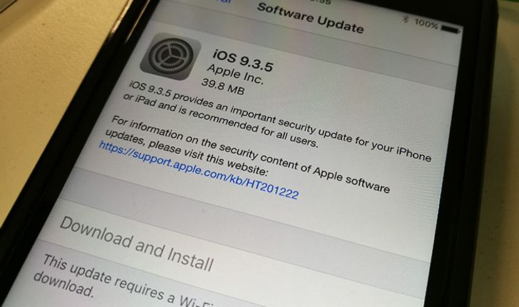 iOS 9.3.5 ปล่อยให้ Update แล้ว เน้นเรื่องความปลอดภัยล้วน ๆ