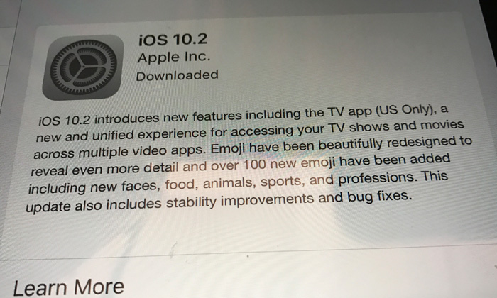 Apple ปล่อย iOS 10.2 และ Watch OS 3.1.1 เวอร์ชั่นเต็มแล้วอย่างเป็นทางการ