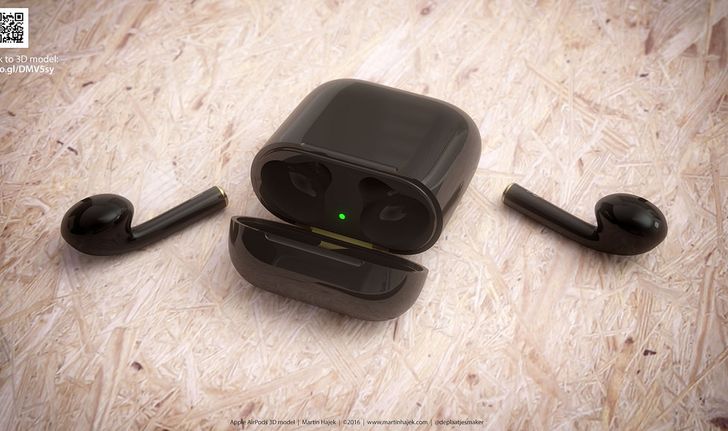 ภาพเรนเดอร์ AirPods สีดำ Jet Black สวยไม่ธรรมดา