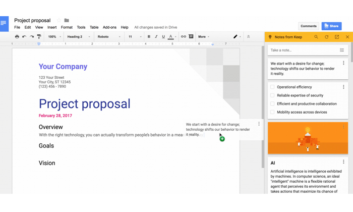 Google Keep ขึ้นเป็นบริการหลักของ G Suite, เพิ่ม sidebar แสดงโน๊ตใน Google Docs