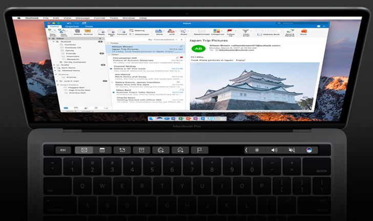 มาแล้ว Outlook For mac รองรับการแสดงผลบน Touch Bar ของ Macbook Pro