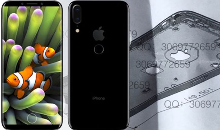 หลุดภาพร่างกรอบด้านหลังบน iPhone 8 พบช่องว่างที่คาดว่า เป็นตำแหน่งของ Touch ID