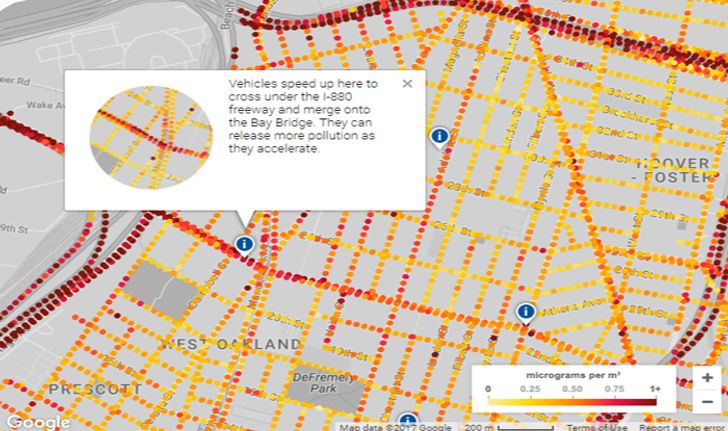 เพื่อสิ่งแวดล้อม Google Maps ทำแผนที่แสดงมลภาวะในเมืองที่เกิดจากควันเสียรถยนต์
