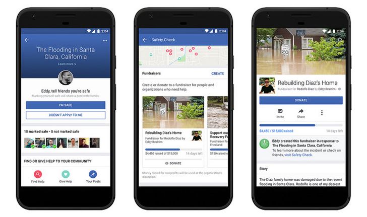 เฟซบุ๊กอัพเดตระบบ Safety Check เปิดระบบระดมทุนช่วยเหลือผู้ประสบภัยในพื้นที่
