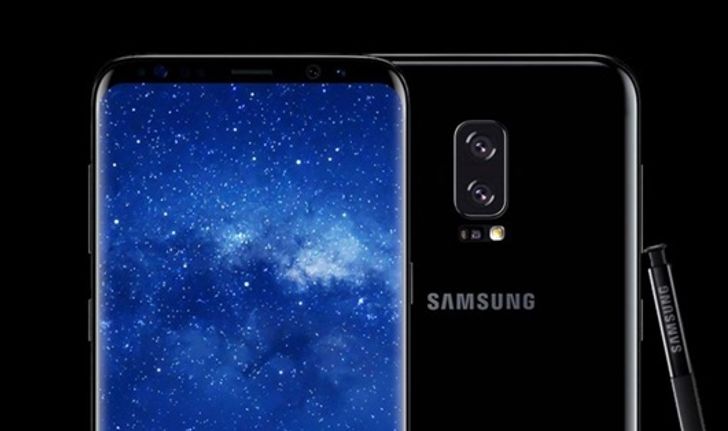 ภาพหลุด โปสเตอร์ Galaxy Note 8  กล้องหลังคู่ สแกนลายนิ้วด้านหลังเครื่อง