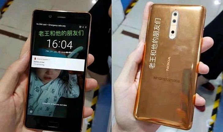 หลุด Nokia 8 เครื่องสีทอง พร้อมสแกนลายนิ้วมือ และกล้องหลังคู่