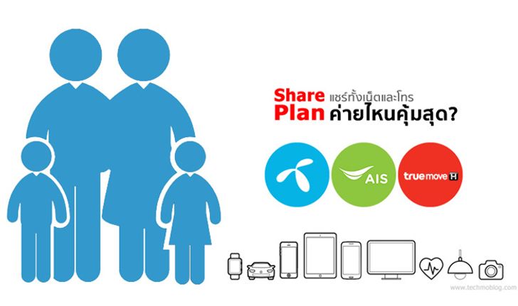 เทียบแพ็กเกจ Share Plan จาก 3 ค่าย dtac, AIS และ TrueMove H ค่ายไหนคุ้มค่าที่สุด?