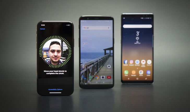 เปรียบเทียบ ระบบ Face Unlock ใครเจ๋งสุด ระหว่าง Samsung Galaxy Note 8, One Plus 5T และ iPhone X