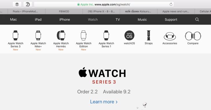 Apple Watch Series 3 Lte Sg Hk 9 Feb 2018