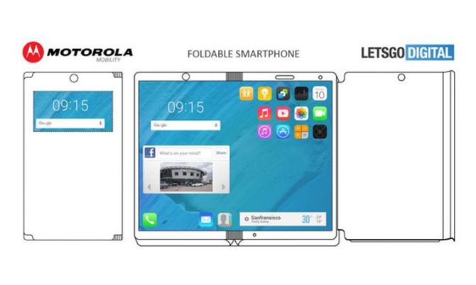 เผยสิทธิบัตรสมาร์ทโฟนพับได้ของ Motorola : เปิดออกมาเป็นแท็บเล็ตได้