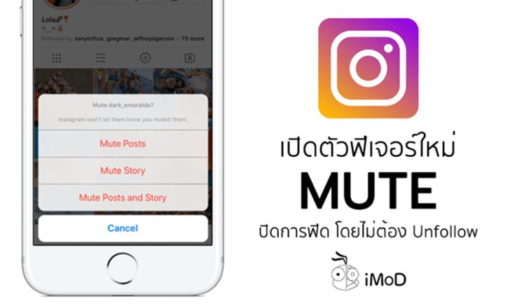 Instagram เปิดตัวฟีเจอร์ใหม่ Mute ปิดการฟีดโพสต์และเรื่องราวของเพื่อน โดยไม่ต้องเลิกติดตาม