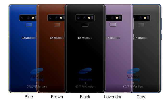 "Samsung Galaxy Note 9" อาจมีให้เลือกมากถึง 5 สี ด้วยกัน