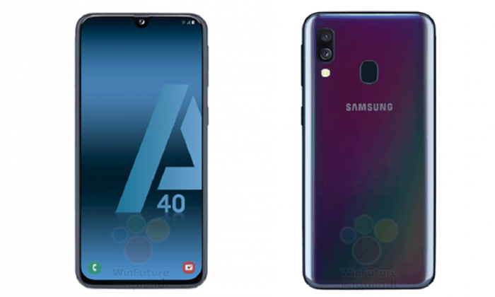 ภาพหลุด Samsung Galaxy A40 รุ่นกลาง, จอไร้ขอบ Infinity-U และกล้องหลังคู่