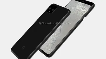 ชมภาพ Google Pixel 4 XL รอบด้านและมีติ่งอยู่ด้านบน และกล้องหลังคู่