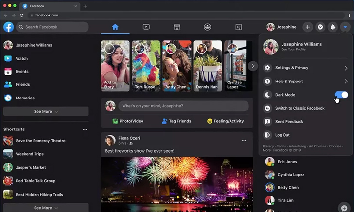 หน้าเว็บ Facebook ดีไซน์ใหม่และ Dark mode พร้อมให้ใช้งานแล้ว