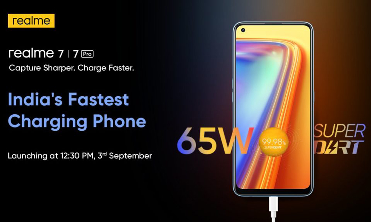 เรียลมีเตรียมเปิดตัว 7 และ 7 Pro ในประเทศอินเดียพร้อมจุดเด่นชาร์จไฟ 65W ในราคาหมื่นต้น 3 กันยายน นี้