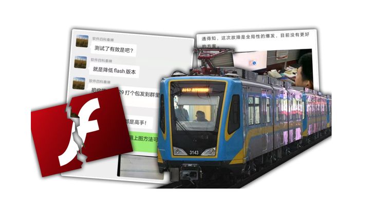 งานเข้าการรถไฟในประเทศจีนสั่งรถเดินไม่ได้เพราะยังคงใช้ Flash อยู่