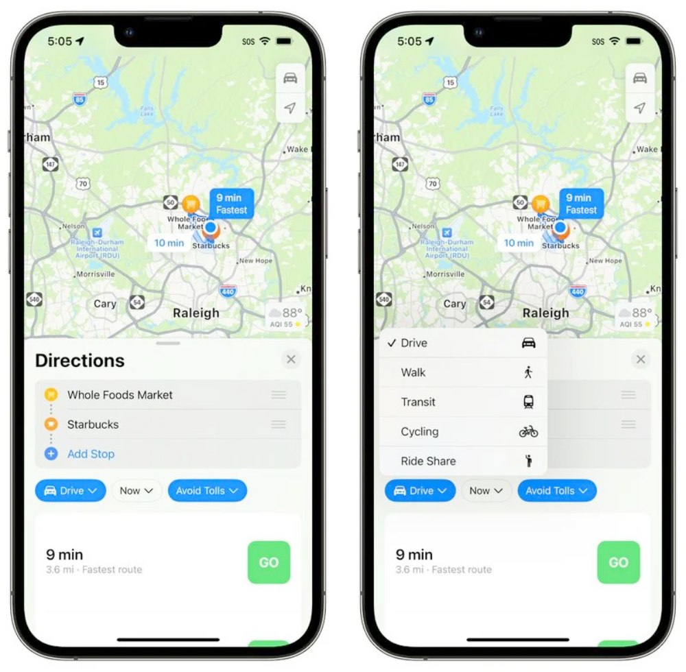 iOS 16 / Apple Maps